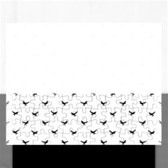 Birds Flying Motif Silhouette Print Pattern Rectangular Jigsaw Puzzl by dflcprintsclothing