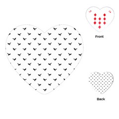 Birds Flying Motif Silhouette Print Pattern Playing Cards Single Design (heart)