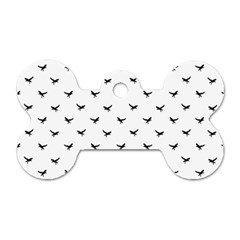 Birds Flying Motif Silhouette Print Pattern Dog Tag Bone (two Sides) by dflcprintsclothing