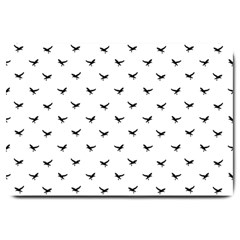 Birds Flying Motif Silhouette Print Pattern Large Doormat 