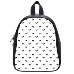 Birds Flying Motif Silhouette Print Pattern School Bag (small) by dflcprintsclothing