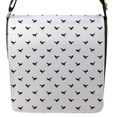 Birds Flying Motif Silhouette Print Pattern Flap Closure Messenger Bag (s)