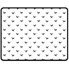 Birds Flying Motif Silhouette Print Pattern Double Sided Fleece Blanket (medium)  by dflcprintsclothing