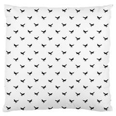 Birds Flying Motif Silhouette Print Pattern Large Flano Cushion Case (two Sides) by dflcprintsclothing