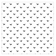 Birds Flying Motif Silhouette Print Pattern Large Satin Scarf (square) by dflcprintsclothing