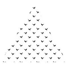 Birds Flying Motif Silhouette Print Pattern Wooden Puzzle Triangle by dflcprintsclothing