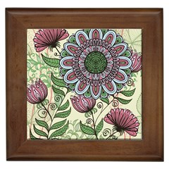 Flower Mandala Framed Tile by goljakoff