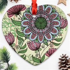 Flower Mandala Ornament (heart) by goljakoff