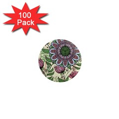 Flower Mandala 1  Mini Magnets (100 Pack)  by goljakoff