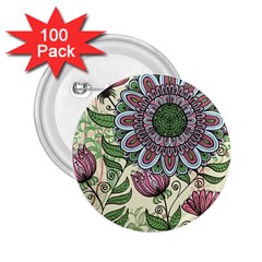 Flower Mandala 2 25  Buttons (100 Pack)  by goljakoff