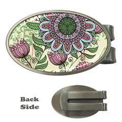 Flower Mandala Money Clips (oval)  by goljakoff