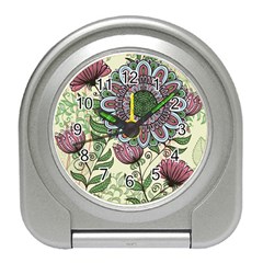 Flower Mandala Travel Alarm Clock by goljakoff