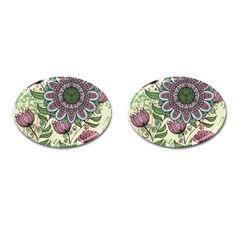 Flower Mandala Cufflinks (oval) by goljakoff