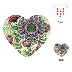 Flower Mandala Playing Cards Single Design (heart) by goljakoff