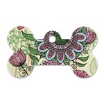 Flower mandala Dog Tag Bone (Two Sides) Front