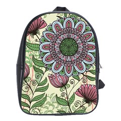 Flower Mandala School Bag (large) by goljakoff