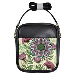 Flower Mandala Girls Sling Bag by goljakoff