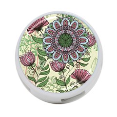 Flower Mandala 4-port Usb Hub (one Side) by goljakoff