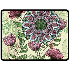 Flower Mandala Fleece Blanket (large)  by goljakoff