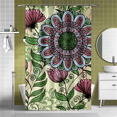 Flower Mandala Shower Curtain 48  X 72  (small)  by goljakoff