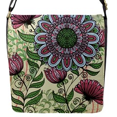 Flower Mandala Flap Closure Messenger Bag (s) by goljakoff