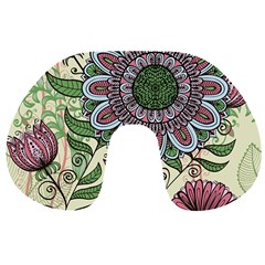 Flower Mandala Travel Neck Pillow by goljakoff