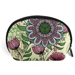 Flower Mandala Accessory Pouch (large) by goljakoff