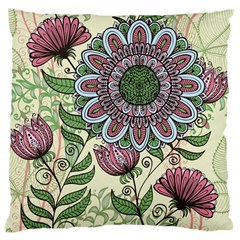 Flower Mandala Standard Flano Cushion Case (two Sides) by goljakoff