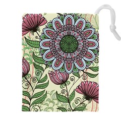 Flower Mandala Drawstring Pouch (4xl) by goljakoff