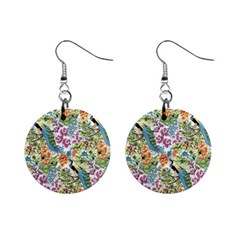 Peacock Pattern Mini Button Earrings by goljakoff