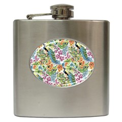 Peacock Pattern Hip Flask (6 Oz) by goljakoff