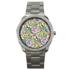 Peacock Pattern Sport Metal Watch by goljakoff