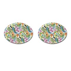 Peacock Pattern Cufflinks (oval) by goljakoff