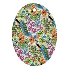 Peacock Pattern Oval Ornament (two Sides) by goljakoff