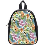 Peacock pattern School Bag (Small) Front