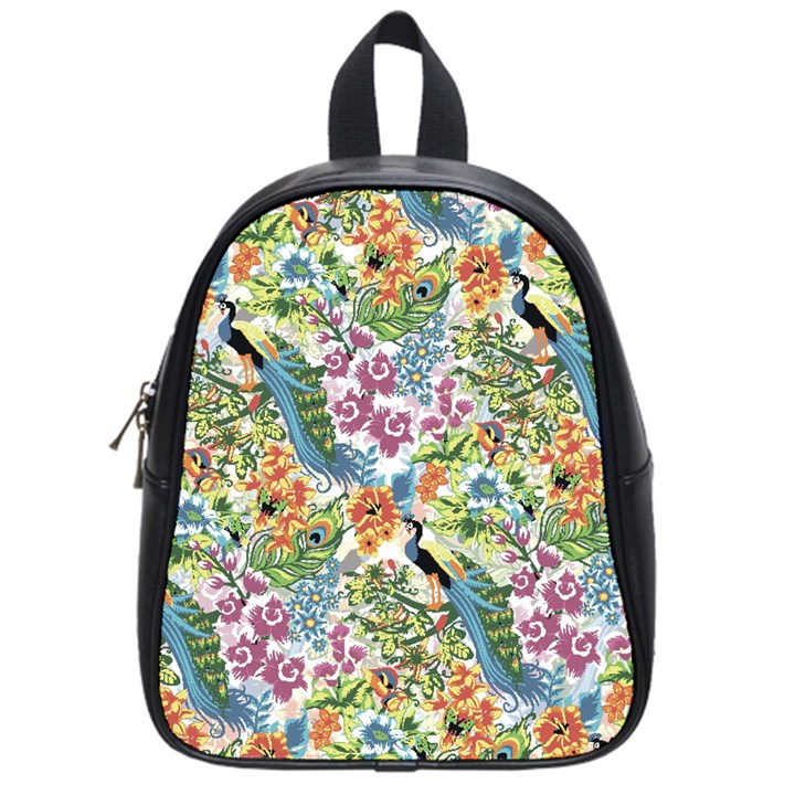 Peacock pattern School Bag (Small)