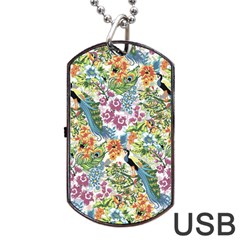 Peacock Pattern Dog Tag Usb Flash (two Sides) by goljakoff