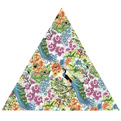 Peacock Pattern Wooden Puzzle Triangle by goljakoff