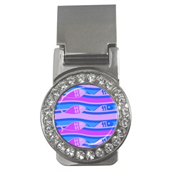 Fish Texture Blue Violet Module Money Clips (cz)  by HermanTelo