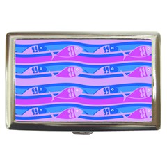 Fish Texture Blue Violet Module Cigarette Money Case