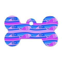 Fish Texture Blue Violet Module Dog Tag Bone (one Side)