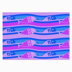 Fish Texture Blue Violet Module Large Glasses Cloth (2 Sides)