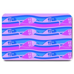 Fish Texture Blue Violet Module Large Doormat  by HermanTelo