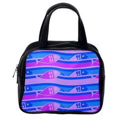 Fish Texture Blue Violet Module Classic Handbag (one Side)