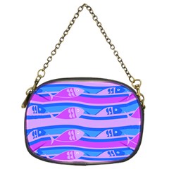 Fish Texture Blue Violet Module Chain Purse (two Sides) by HermanTelo