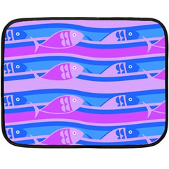 Fish Texture Blue Violet Module Fleece Blanket (mini)