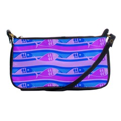 Fish Texture Blue Violet Module Shoulder Clutch Bag by HermanTelo