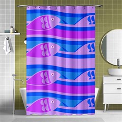 Fish Texture Blue Violet Module Shower Curtain 48  X 72  (small) 