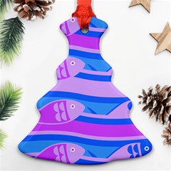 Fish Texture Blue Violet Module Christmas Tree Ornament (two Sides)