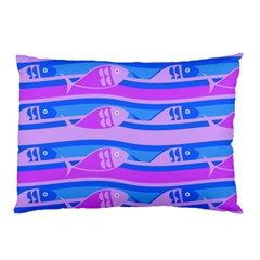 Fish Texture Blue Violet Module Pillow Case (two Sides)